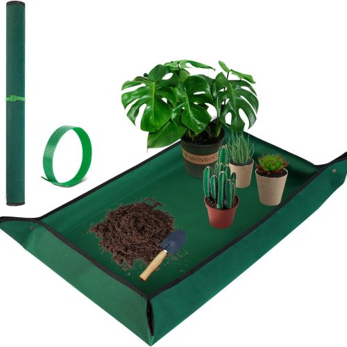 Extra Large Repotting Mat for Indoor Plant Transplanting and Mess Control, 43" X 29" Thickened Waterproof, Foldable and Easy to Clean, Suitable for Succulent Plants, Green