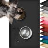 VIVAGLORY Pet Food Mat Grippymat Dog Bowl Mat, 19" L x 12" W, Black