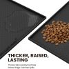 VIVAGLORY Pet Food Mat Grippymat Dog Bowl Mat, 19" L x 12" W, Black