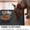 VIVAGLORY Pet Food Mat Grippymat Dog Bowl Mat, 19" L x 12" W, Black
