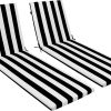 WF12695MAX_1 Only choice Outdoor Chaise Lounge Cushion Set of 2, 75" x 24" Lounge Chair Cushion Water-Resistant & Fade-Resistant for Lawn, Pool, Replacement Seat Cushion for Patio (Black/White Striped)
