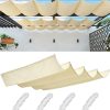 Retractable Wave Sun Shade Cloth 3' x 12' Sun Shade Sail Waterproof Polyester Sunscreen Awning Canopy Wind Protection for Outdoor Patio Yard Terrace Carport Cream