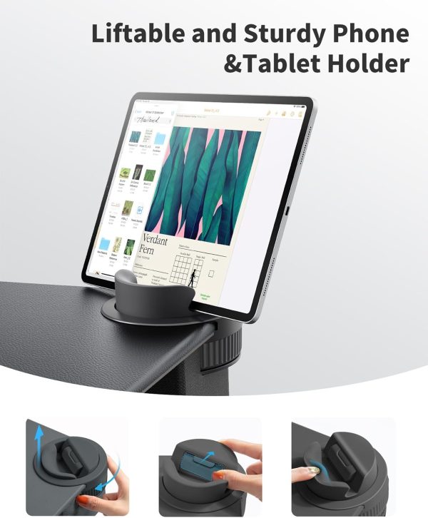 SAIJI Laptop Lap Desk with External Monitor Holder Fits Up to 17" Laptops