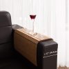 GEHE Sofa Arm Tray Table - Flexible/Foldable Couch Arm Table Perfect for Drink & Snacks Great Armrest Tray (16.5" L x 13.25" W x 0.35" H, Natural Bamboo)