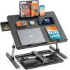 Laptop Lap Desk for Bed, SAIJI X-Large Adjustable Laptop Table | XXL-Extra Large, Foldable Laptop Stand for Bed, with Storage Drawer & Bookstand, for Eating, Working, Gaming, Drawing