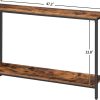 HOOBRO Console Table, 47.2" Narrow Entryway Table, Sofa Table with Shelf, Entrance Table for Living Room, Hallway, Foyer, Corridor, Office, Metal Frame, Rustic Brown and Black BF20XG01G1
