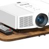 Homode Projector Shelf for Wall, Foldable Floating TV Shelf, Rustic Brown | Wall Mount DVD Shelf with Heavy-Duty Brackets Under TV for Cable Box, Games Console, 16.5 x 11 Inches