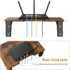 Homode Projector Shelf for Wall, Foldable Floating TV Shelf, Rustic Brown | Wall Mount DVD Shelf with Heavy-Duty Brackets Under TV for Cable Box, Games Console, 16.5 x 11 Inches