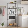 WF1794MAX_2 FDW | 5-Tier Wire Shelf | 17" x 12" x 48" | Black | Storage Shelves with Adjustable Racks, Holds upto 750 lbs | Rust-Resistant, No-Tool Assembly | For Home, Garage