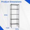 WF1794MAX_3 FDW | 5-Tier Wire Shelf | 17" x 12" x 48" | Black | Storage Shelves with Adjustable Racks, Holds upto 750 lbs | Rust-Resistant, No-Tool Assembly | For Home, Garage