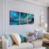 MHARTK66 Wall Art for Bedroom Wall Decor for Living Room Office Decor Abstract Mountain Aurora Landscape Painting 3 Piece Scenic Framed Canvas Art Prints Ready to Hang Kitchen Wall Pictures Home Decor