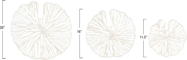 WF2374MAX_2 Creative Co-Op Handmade White Coral Shaped Paper & Metal Wall Décor (Set of 3 Sizes)