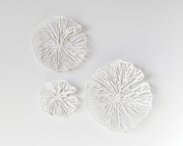 WF2374MAX_3 Creative Co-Op Handmade White Coral Shaped Paper & Metal Wall Décor (Set of 3 Sizes)