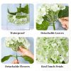 WF2421MAX_4 3 Pcs Green Hydrangea Artificial Flowers Realistic Real Touch Latex Flower | Faux Hydrangeas Decor for Wedding Table Centerpieces Home Party Outdoor Arrangements Vase