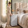 WLIVE Small Dresser Nightstand for Bedroom, 3 Drawers, Light Grey | 3 roomy fabric drawers, Compact nightstand, Bedroom or closet use, Chest of drawers, Dresser for small spaces