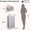 WLIVE Small Dresser Nightstand for Bedroom, 3 Drawers, Light Grey | 3 roomy fabric drawers, Compact nightstand, Bedroom or closet use, Chest of drawers, Dresser for small spaces