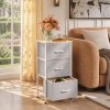 WLIVE Small Dresser Nightstand for Bedroom, 3 Drawers, Light Grey | 3 roomy fabric drawers, Compact nightstand, Bedroom or closet use, Chest of drawers, Dresser for small spaces