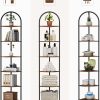 WF2883MAX_4 Homhedy 6-Tier Arched Corner Shelf Stand, Wall Corner Bookshelf