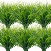 WF3036MAX_1 Uieke 12 Bundles Artificial Grass Plants Outdoor UV Resistant Fake Grass Plants No Fade Faux Plastic Plants for Outside Garden Window Box Planter Decor (Green)