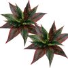 Fake Plants Artificial Plant Outdoor Shrubs Faux Grass Plastic Leaves Greenery Bushes Home Garden Wedding Party Decorations Indoor Office Yard UV Resistant Planter Filler Red 2 Pack
