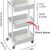 WF3530MAX_2 Sywhitta 3-Tier Plastic Rolling Utility Cart with Wheels for Storage,White | Multi-Functional Storage Trolley, for Office, Living Room, Kitchen, Bathroom,Movable Organizer,Space-Saving,Easy to assemble