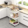 WF3530MAX_4 Sywhitta 3-Tier Plastic Rolling Utility Cart with Wheels for Storage,White | Multi-Functional Storage Trolley, for Office, Living Room, Kitchen, Bathroom,Movable Organizer,Space-Saving,Easy to assemble