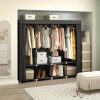 67" Portable Wardrobe Closet for Hanging Clothes Large Capacity for Bedroom | Non-woven Fabric Cover, 4 Clothes Hanging Rods, 8 Storage Shelves, Black