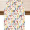 XCHI Happy Birthday Colorful Table Runner for Table Decoration 13x72 Inch