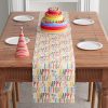 XCHI Happy Birthday Colorful Table Runner for Table Decoration 13x72 Inch