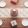 XCHI Happy Birthday Colorful Table Runner for Table Decoration 13x72 Inch