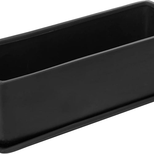 MyGift 14 Inch Matte Black Ceramic Rectangular Succulent Planter