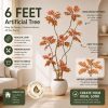 WF3816MAX_2 Artificial Sumac Tree 6FT, Tall Fake Plant Indoor with Pot, Realistic Faux Tree for Living Room Bedroom Office Corner Decor, Artificial Mahonia Fortunei Tree Housewarming