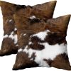 WF3862MAX_1 TOMWISH Pack of 2 Christmas Cowhide Printing Western 18x18 Pillow Cover | Throw Pillow Covers Decorative Throw Pillows Cushion Covers for Home Living Room Sofa Bedroom Decor
