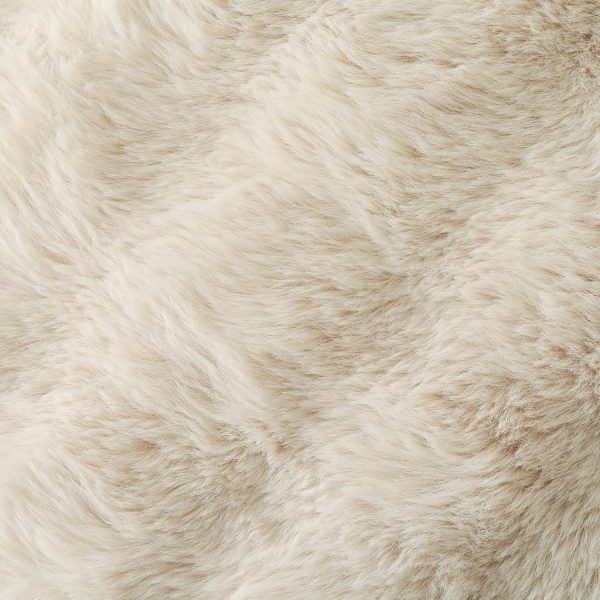 Volcanics Set of 2 Thick Plush Faux Wool Beige Throw Pillow Covers 18x18