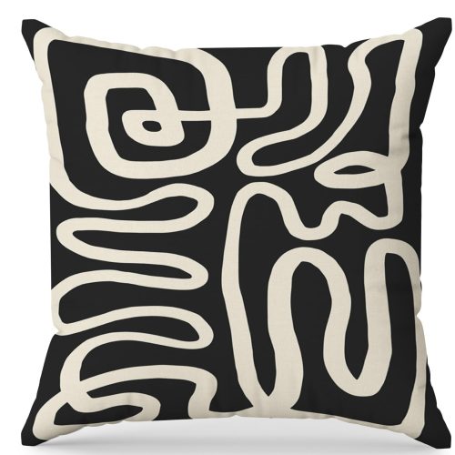 Black and Cream Pillow Cover 18x18, Black and Cream Abstract Decorate Pillow Cover for Living Room Couch Bed Home Bedroom Decor