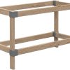 HEAVYWEIGHT DIY Workbench Hardware Kit, 24 in W x 48 in D, 500 lb Capacity, Easy 90 Cuts, Lumber Not Included, Gray Plastic Brackets