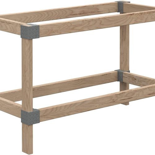 HEAVYWEIGHT DIY Workbench Hardware Kit, 24 in W x 48 in D, 500 lb Capacity, Easy 90 Cuts, Lumber Not Included, Gray Plastic Brackets