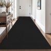Woven Runner Rug 3x10 Ft Washable Runners for Hallways Long Non Slip Rubber Backed Kitchen Runner Braided Indoor Floor Carpet Runners for Entryway, Hallway, Kitchen, Black/Grey