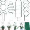WF4262MAX_1 Wellsign 16inch Small Indoor Plant Trellis for Climbing Plants Outdoor | 4PK Black Garden Metal Trellis for Potted Plants with Different Patterns for Vine Ivy Flower Plant Support