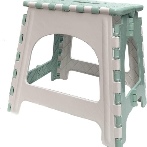 TRANOMOS Shower Stool for Inside Shower Shaving Legs, Foldable Shower Small Shower Stool, Waterproof Plastic Corner Shower Foot Rest, Pedicure Stand Foot Rest,Green