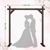 Chamvis 7.48FT Wooden Wedding Arch Frame, Wood Square Arch Backdrop Stand Wedding Arbor for Ceremony and Outdoor Lawn Decorations