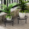 yosager 3 Pack Metal Plant Stands for Flower Pot, Heavy Duty Black Iron Potted Stand Holder, Indoor Outdoor Rustproof Metal Planter Container Round Supports Display Rack for Home & Garden Decor