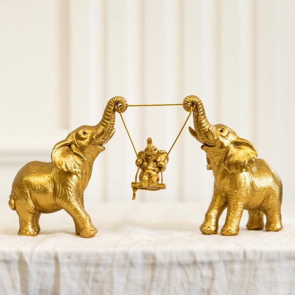 Elephant Statue For Home Decor.Gold Elephant Decor For Living Room,Office,Shelf,Table Centerpiece Decorations.Elephant Gifts for Women,Mom.Good Luck Elephant Figurines.Home Decor Living Room.(Gold)