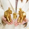 Elephant Statue For Home Decor.Gold Elephant Decor For Living Room,Office,Shelf,Table Centerpiece Decorations.Elephant Gifts for Women,Mom.Good Luck Elephant Figurines.Home Decor Living Room.(Gold)