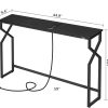 MAHANCRIS 44.9" Sofa Table, 9.4" Narrow Console Table with Charging Station