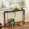 MAHANCRIS 5.9" Narrow Sofa Table with Charging Station, 39.4 Behind Couch Table with Outlet, Slim Entryway Console Table, Small Space, for Hallway, Living Room, Foyer, Black CTHB151E01