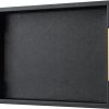 WF5229MAX_1 Black Rectangle Serving Tray with Gold Handles for Party,Large Wood Decorative Tray for Ottoman,Faux Leather Coffee Table Tray Decor