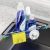 WF5289MAX_1 NiHome Sponge Holder for Kitchen Sink, Adjustable Corner Caddy, Silver | Rustproof 304 Stainless Steel Storage with Extendable Arms and Open Drainage for Rapid Drying of Brushes and Soap Bars