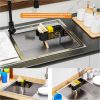 2-in-1 Dish Wand Holder & Sponge Holder for Kitchen Sink Hanging,With Adhesive,Rust Proof Scrub Brush,Scrubber,Dish Sponge,Spinge Holder,In Sink Organizer & Basket Accessories & Essentials,Plastic
