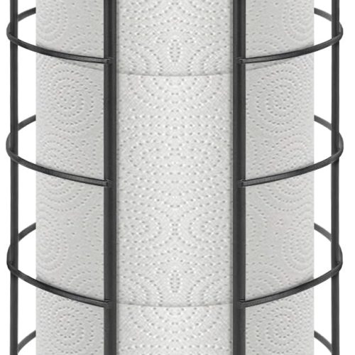 WF5319MAX_1 NearMoon Toilet Paper Organizer Stand, Free Standing 3 Rolls Tissue Storage, Metal Bathroom Accessory, Rustproof Toilet Roll Holder for Kitchen Countertop Inside Cabinet Shelf(Metal Base, Matte Black)